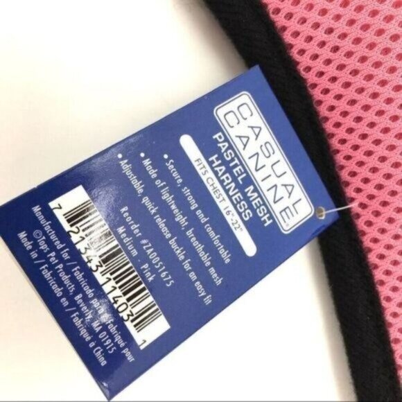 Casual Canine Pink Mesh Dog Harness Medium New - Picture 6 of 8